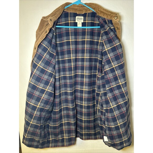 Orton Brothers Mens XL Brown Corduroy Flannel Lined Chore Snap Button Jacket EUC - Picture 3 of 5